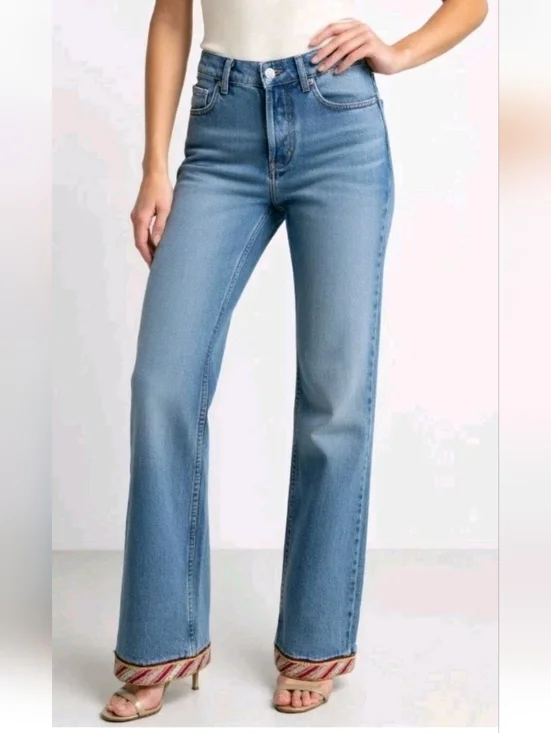 Vintage American Eagle Festival Cottagecore Blue Jeans Boho 90s Y2k Hippie 2 - Picture 2 of 12